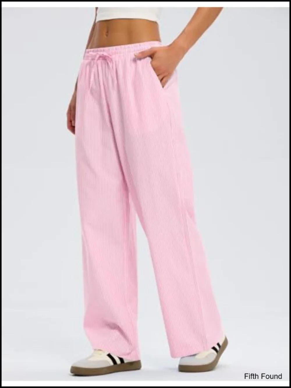 Striped Gingham Pajama Pants Wide Leg Lounge Boxer Bottoms with Pockets